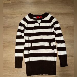 Striped Crewneck Sweater in brown  and White